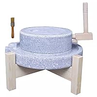 Wheat Mill Stone Grinder for Home, Large Country Living Mills for Dry Wet Grinding, Flour/ Rice/ Nutmeg Old Hand Pulverizer with Brush ( Size : 35cm x 45cm )