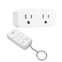 Dewenwils Wireless Light Switch Remote Control Outlet, Remote Power Wall  Switch for Lamps, No Wiring Needed, 15 AMP Heavy Duty, 100 FT Ra