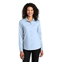 Port Authority Ladies Long Sleeve Performance Staff Shirt LW401 XL Cloud Blue