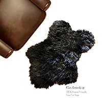 Plush Faux Fur Area Rug - Shaggy English Sheepskin - Faux Fur - Animal Pelt Shape Designer Throw Rug (18