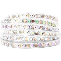 WS2812B IC RGB 5050SMD Pure Gold Individual Addressable LED Strip 16.4FT 300LED 60LED/m Flexible Full Color IP67 DC5V for DIY Chasing Color Project(No Adapter or Controller)