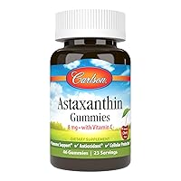Carlson - Astaxanthin Gummies, with Vitamin C, Immune Support, Antioxidant, Heart Health, Non-GMO, Cherry Flavor, 46 Vegetarian Gummies
