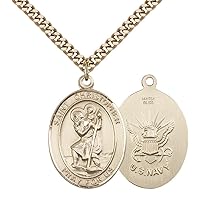 14kt Gold Filled St. Christopher Pendant with 24