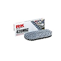 RK Racing Chain 420MXZ-138 (420 Series) Steel 138 Link Heavy Duty MX/SX Racing Non O-Ring Chain with Connecting Link