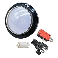 Replace Button with LED Light for Game Consoles 60mm Convex Round Illuminated LED Push Button with Micro-Switch Gaming Device Parts Accessories