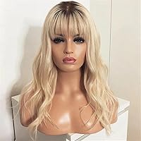 13X6 Gradient Blonde Lace Front Human Hair Wig With Bangs Transparent HD Lace Front Wig Virgin 13X4 Body Wave Wig