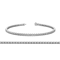 Natural Diamond 2.4mm Bezel Set Tennis Bracelet 2.25 ctw 14K White Gold