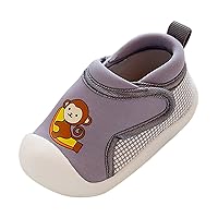 Girls Boys Leisure Shoes Cotton Cloth Cartoon Prints Soft Bottom Breathable Slip On Sport Shoes Socks Toddler Shoes