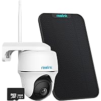 REOLINK Argus PT 4MP - Solar Wireless Camera Security Outdoor, 360° Pan-Tilt, Person/Vehicle Detection, 2.4GHz WiFi Solar Powered Camera for Home Security, No Monthly Fee, SD Card (128GB)