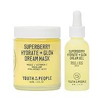 Youth To The People Hydrate + Glow Day to Night Duo - Skincare Bundle Set for Dull, Dry Skin Types - Superberry Dream Oil (1oz) - Superberry Overnight Dream Mask (2oz) - Smooth + Radiant Skin