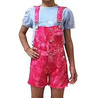 Peacolate 5-10T Little&Big Girls Adjustable Straps Short Overalls Jeans Outfits