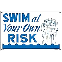 Poolmaster Sign for Residential or Commercial Swimming Pools, Swim at Own Risk