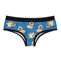 Pugs Not Drugs Womens Panties Funny Bikini Brief Pug Graphic Dog Underwear Ladies