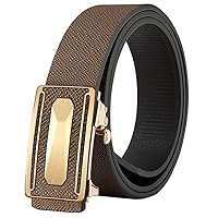 Toothless Automatic Buckle Cowhide Pants Belt For Middle-aged And Young