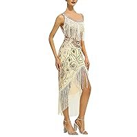 XJYIOEWT Maternity Photoshoot Dress,1920s Knee Length Flapper Party Dress Tassels Hem Sequined Cocktail Formal Floral Dr