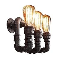 3-Lights Vintage Industrial Wall Light Retro Candle Wall Sconce Lamps Balcony Hallway Stairs Bar Kitchen Bar Restaurant Antique Wrought Iron Metal Wall Lighting E27 Exterior Light Fixture