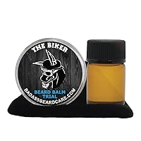 Beard Oil and Balm Trial Pack For Men - The Biker Scent - All Natural Ingredients, Keeps Beard and Mustache Full, Soft and Healthy, Reduce Itchy, Promote Healthy Growth