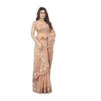 Wedding Net resham & Zari border Net Border sari Indian woman saree blouse 8803