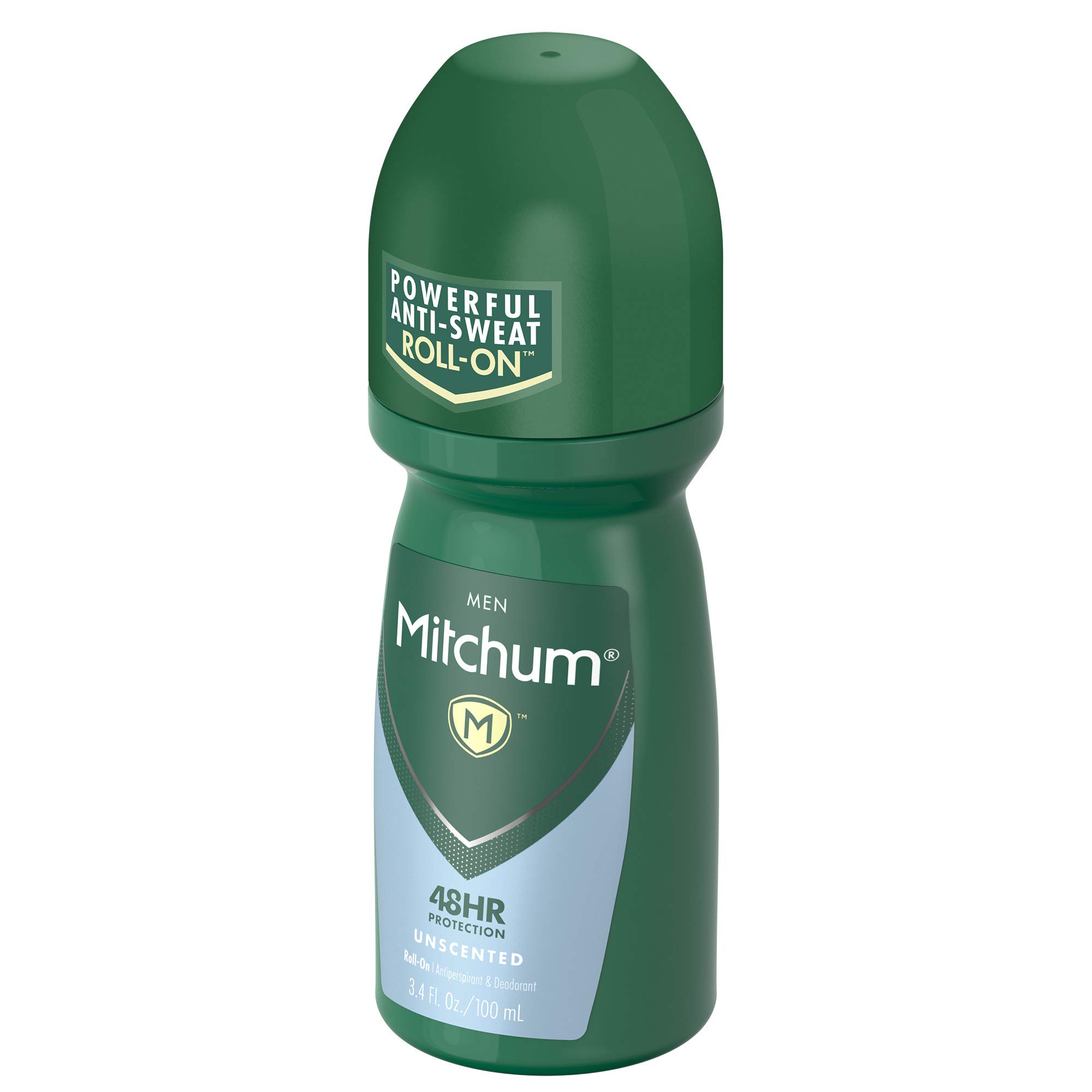 Mitchum Antiperspirant Deodorant Roll On for Men, 48 Hr Protection, Dermatologist Tested, Unscented, 3.4 oz