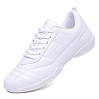 WUIWUIYU Boys Girls White Lace-up School Cheer Shoes Chearleading Dancing Sports Shoe Sneakers