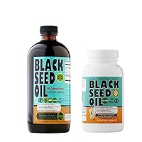 Black Seed Oil | 100% Pure Cold Pressed Black Cumin Nigella Sativa Oil | Heart-Healthy Immune Support | Healthy Skin & Hair | Non-GMO, Vegan | Omega 3 6 9