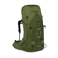 Osprey Aether 65L Men's Backpacking Backpack, Garlic Mustard Green, Extended Fit, Large / X-Large