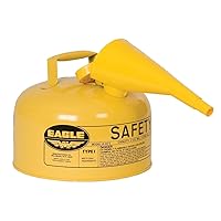 Eagle UI-20-FSY Type I Metal Safety Can with F-15 Funnel, Diesel, 11-1/4