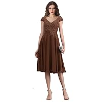 Knee Length Chiffon Mother of The Bride Party Dresses with Sleeve