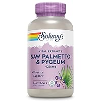 SOLARAY Saw Palmetto and Pygeum - Saw Palmetto for Men and Pygeum Bark - with Zinc, Vitamin B6, Pumpkin Seed and Amino Acids - Prostate Supplements for Men w/Beta Sitosterol, 60 Servings, 240 VegCaps