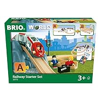 BRIO World - 33773 Railway Starter Set | 26 Piece Toy Train with Accessories and Wooden Tracks for Kids Age 3 and Up - Green