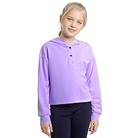 Croped Hoodies for Girls Hooded Pullover Sweatshirts for Aged 6-12