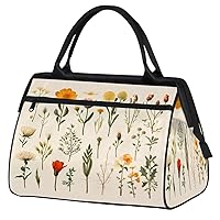 Travel Duffel Bag, Vintage Flower Pattern Sports Tote Gym Bag,Overnight Weekender Bags Carry on Bag for Women Men, Airlines Approved Personal Item Travel Bag for Labor and Delivery