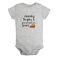 Chunky Things & Pumpkin Pie Novelty Romper, Newborn Baby Bodysuit, Infant Jumpsuit, Kids Short Clothes, Graphic Outfits