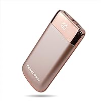 50000mAh 2USB Power Bank LED LCD External Backup Battery Charger 20W for iPhone, Samsung, Android Smart Phone (Rose Gold)