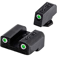 TRUGLO Tritium Handgun Sight | High-Visible Front & Rear Night Sights with Daylight White Dots & Low-Light Tritium Dots, Compatible with Glock Handguns