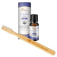 Original Healthy Mouth Blend Organic Toothpaste & Mouthwash Alternative + BrushEco Bamboo Toothbrush with 3 Rows to Reduce Gum Disease, Promote Healthy Teeth and Gums