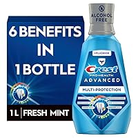 Pro-Health Advanced Mouthwash, Alcohol Free, Multi-Protection, Fresh Mint, 1 L (33.8 fl oz)