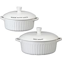 Primitives by Kathy Made With Love, More Please; Hot Stuff, More Please Covered Casserole Set
