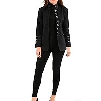 Military Style Cotton Black Jacket Women-Goth Military Jacket - Black Jacket Women LBC