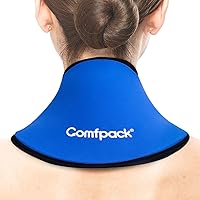 Neck Ice Pack Wrap, Reusable Soft Gel Ice Pack for Neck Pain Relief, Black & Blue