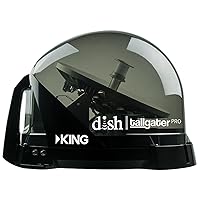 KING DTP4900 DISH Tailgater Pro Premium Portable/Roof Mountable Satellite TV Antenna, Western & Eastern Arc Satellites, Clear(Smoke)