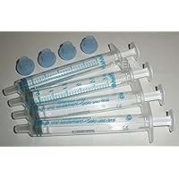 ExactaMed Oral Liquid Medication Syringe 3cc/3mL 4/PK Clear Medicine Dose Dispenser With Cap Exacta-Med BAXTER Comar Latex Free