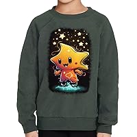 Night Star Toddler Raglan Sweatshirt - Cartoon Star Sponge Fleece Sweatshirt - Cute Kids' Sweatshirt