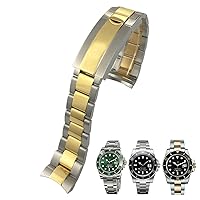 20mm Hight Quality 316L Stainless Steel Curved End Watchband Fit for Rolex Submariner Fine-Tuning Pull Button Clasp Watch Strap