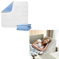 Bed Wedge Pillow Adjustable Memory Foam Sleeping Pillow Folding Incline Cushion System for Legs & Bed Pads Washable Large 34 x 36 (2 pcs)