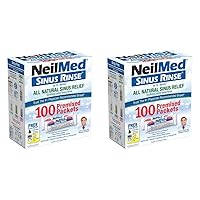 NeilMed Sinus Rinse All Natural Relief Premixed Refill Packets 100 Each (Pack of 2)