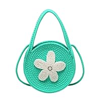 Tote Bag for Women Cotton Purses and Handbags Hand-Woven Top Handle Satchel Bag Flower Crossbody Shoulder Handbag