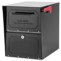 Architectural Mailboxes Oasis TriBolt Galvanized Steel, Locking Post Mount Mailbox, Compatibility Code H, 620020B-10, Black, Extra Large Capacity