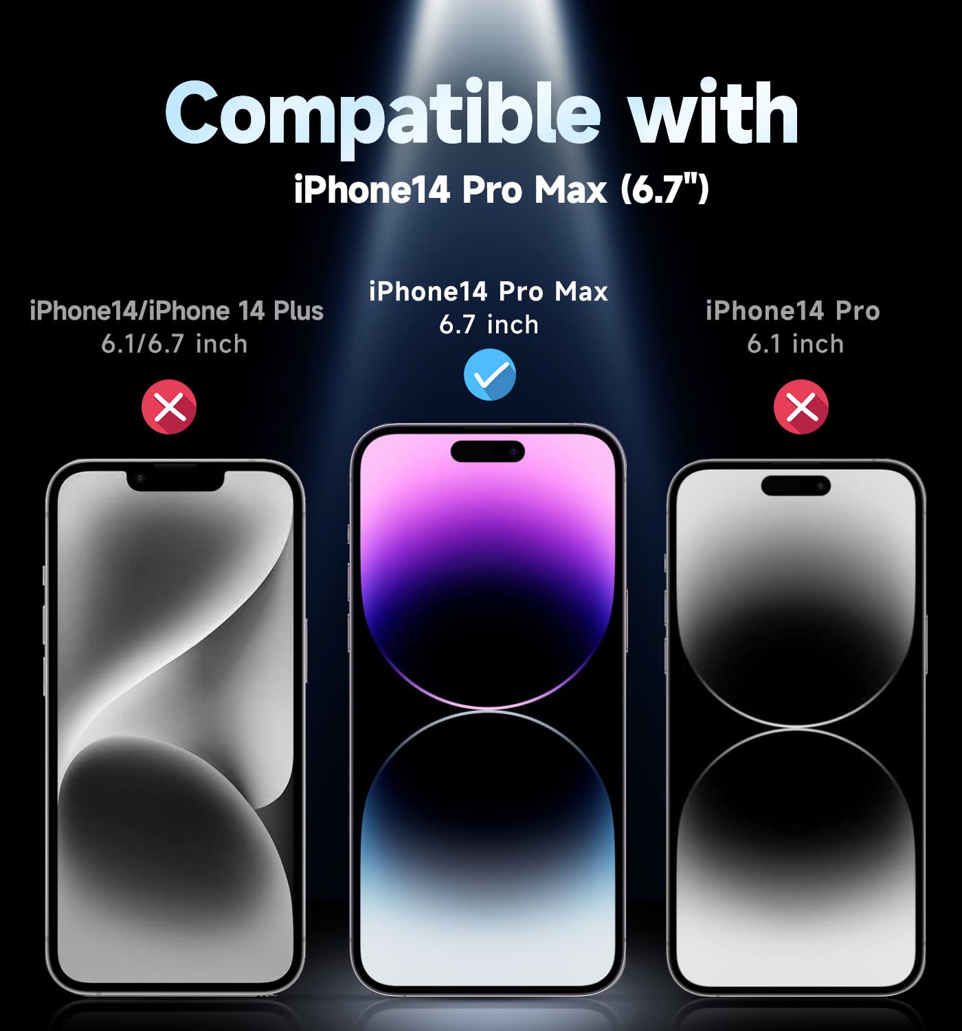 MAGIC JOHN 2 Pack for iPhone 14 Pro Max 6.7 inch Tempered Glass Screen Protector, Auto Dust-Elimination Installation, Bubble Free, Dynamic Island Compatible, HD Clear, Easy Installation