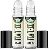 Healing Solutions HSO - Organic Tea Tree Essential Oil Roll On (2 Pack) USDA Certified, Set for Sleep, Body Oil for Skin